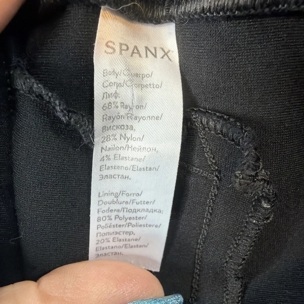 SPANX Women's Black Slim Straight Pants S/P Stretch Pull On Shaping